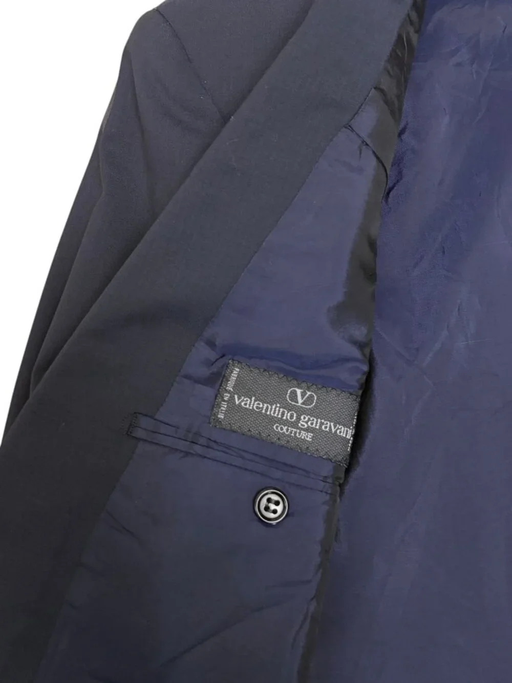 RARE $2,000 VALENTINO Blazer Vintage 80s Sport Coat Blue Business Jacket Men 46R